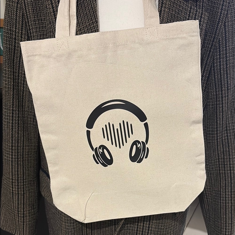 🎧 New Handmade “Tote-ally Tuned” In Canvas Tote